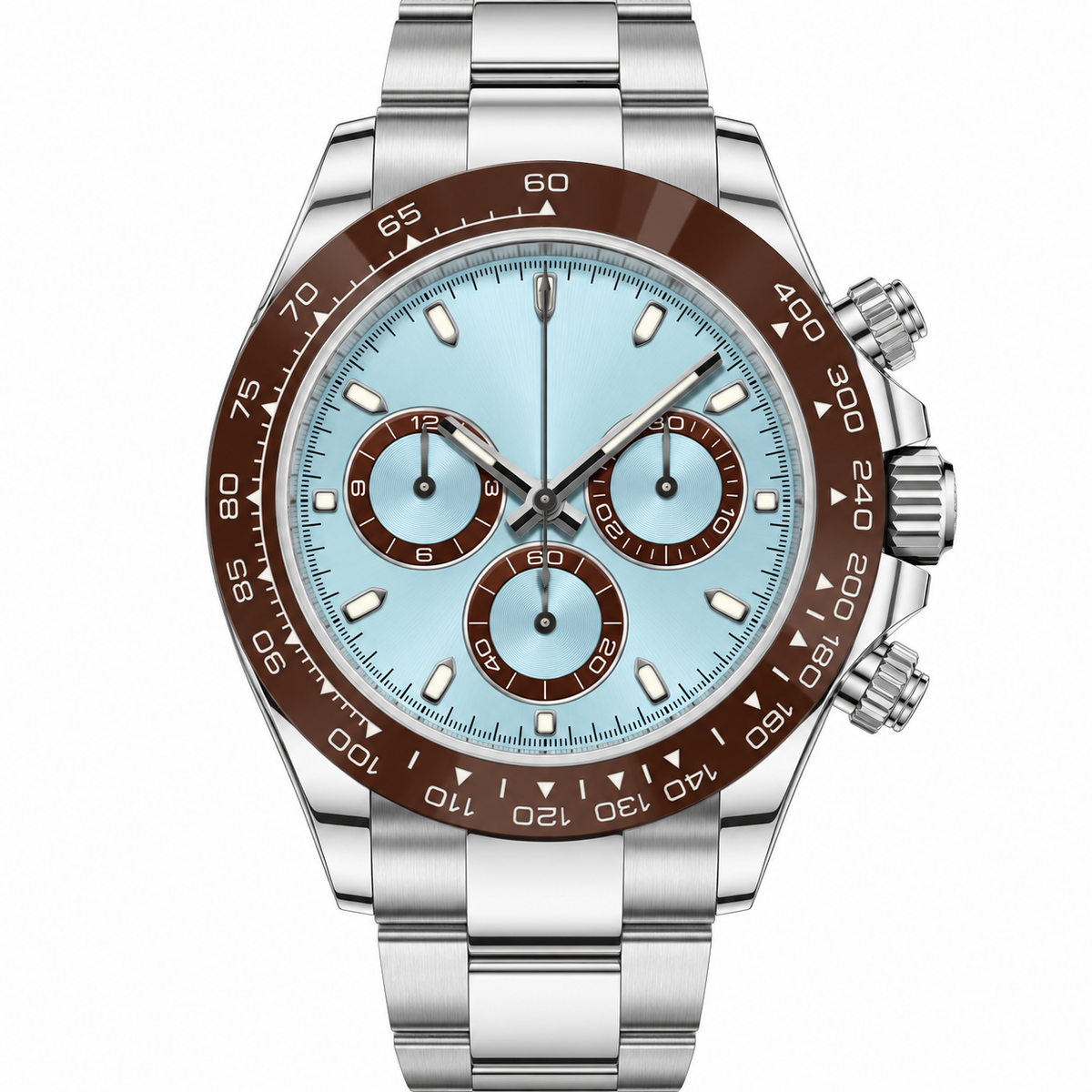 Imperial Chronograph – Ice Blue Dial & Brown Ceramic Bezel