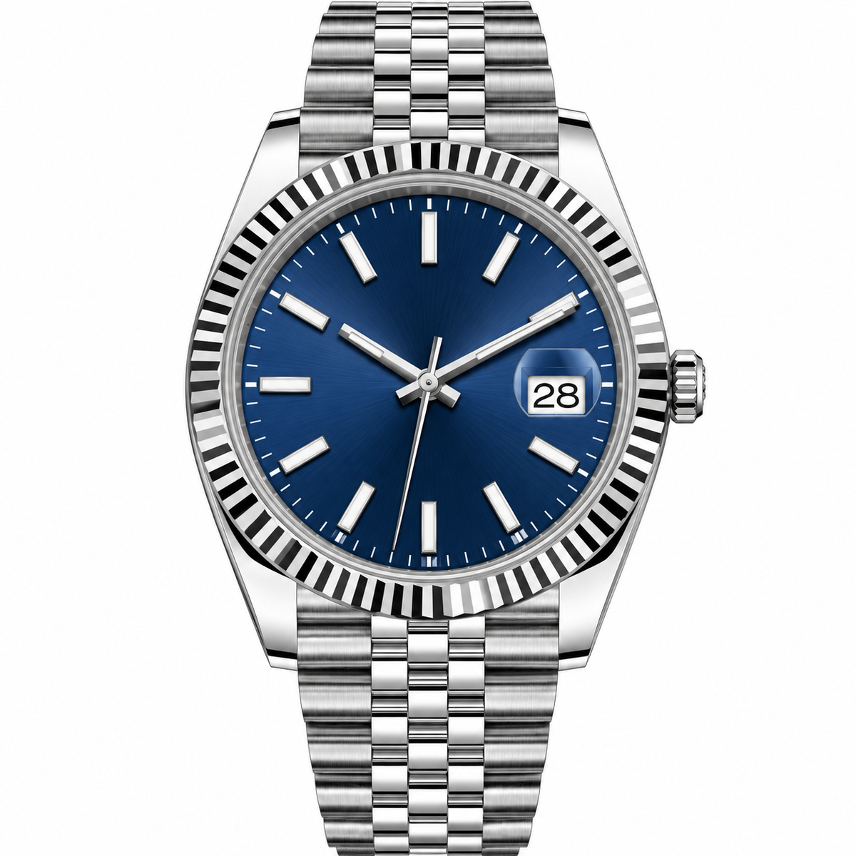 Prestige Steel Automatic – Silver & Blue Dial