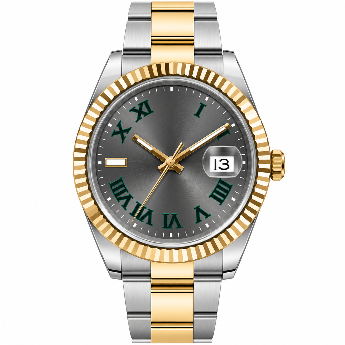 Prestige Classic 41MM Automatic – Two-Tone Steel & Gold, Slate Grey Roman Dial