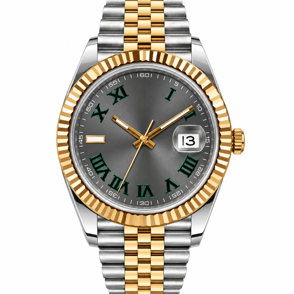 Prestige Classic 41MM Automatic – Two-Tone Steel & Gold, Slate Grey Roman Dial